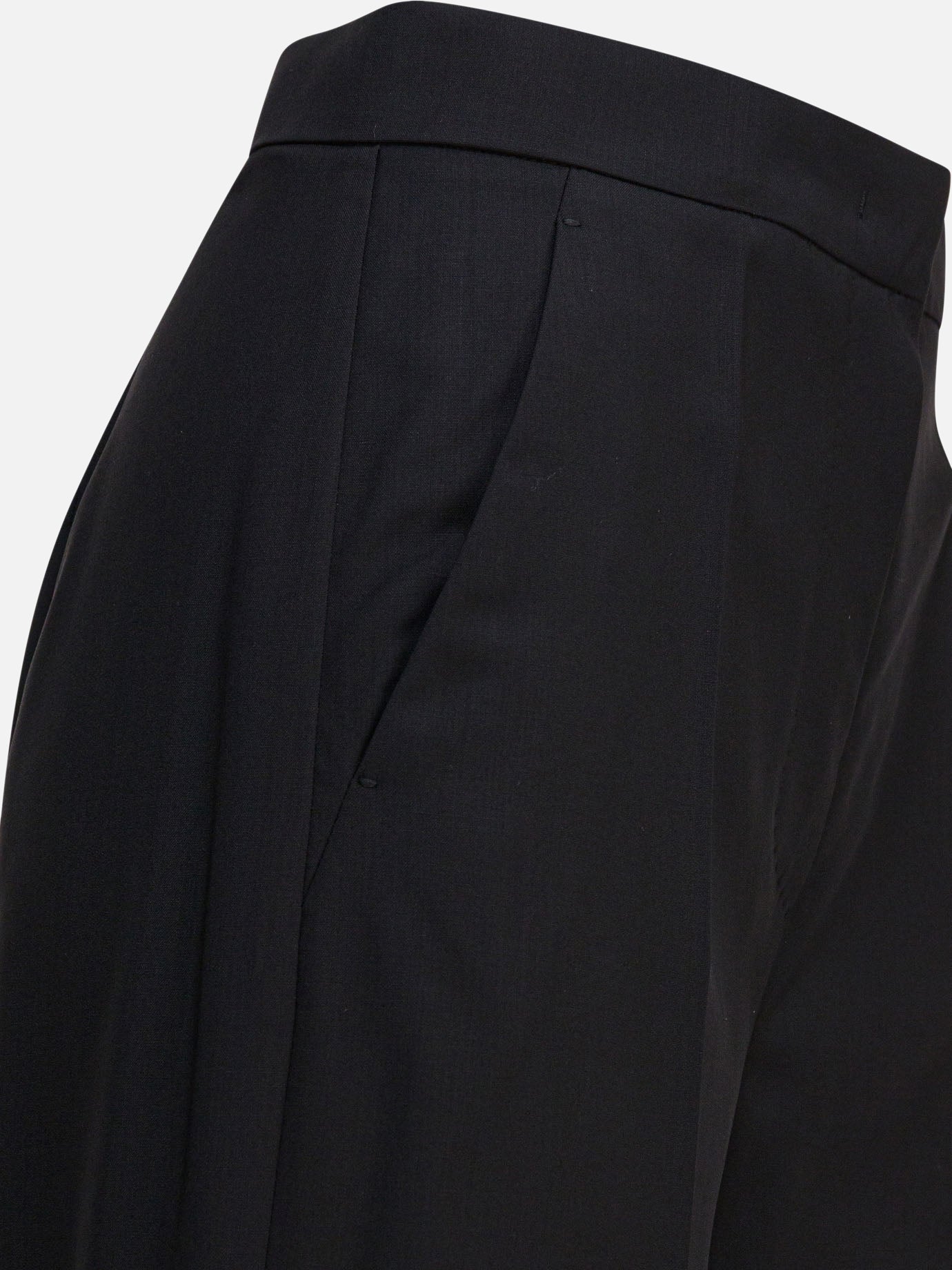 Max Mara Pantaloni dritti in lana light 16254019_40 Black thumbnail_4