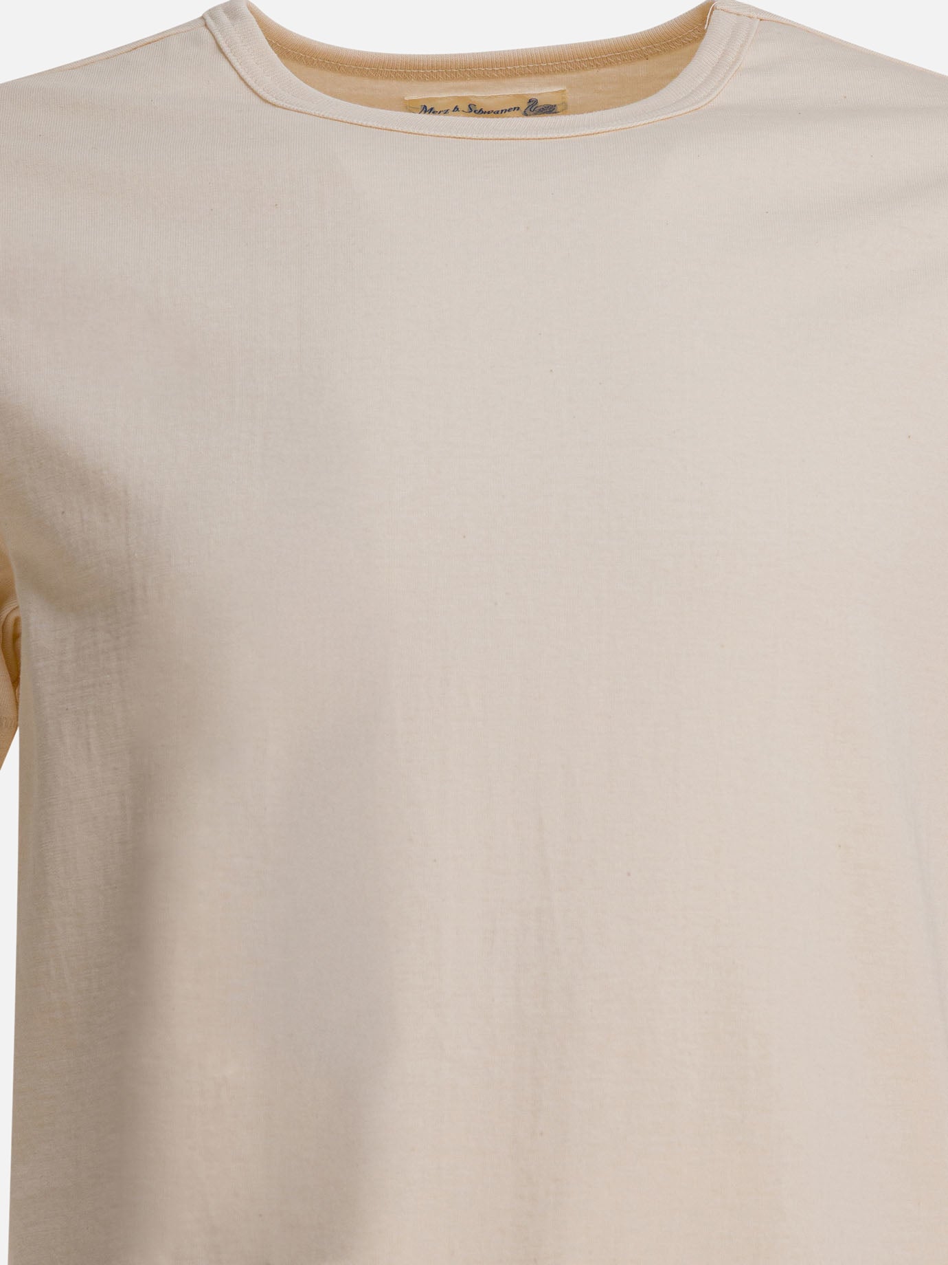 Crewneck t-shirts Solid colour  Beige - Merz b. Schwanen Men | PDP | VIETTI Online Store | thumbnail_3