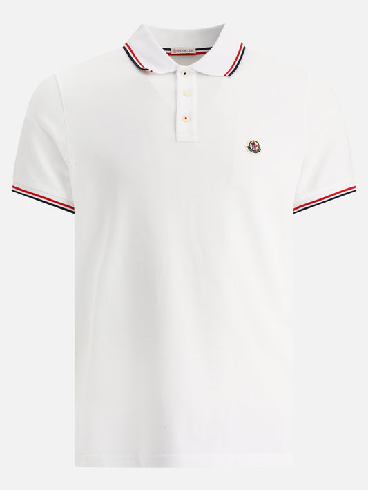 Polo con bottoni Logo  Bianco - Moncler Uomo | PLP | VIETTI Online Store 
