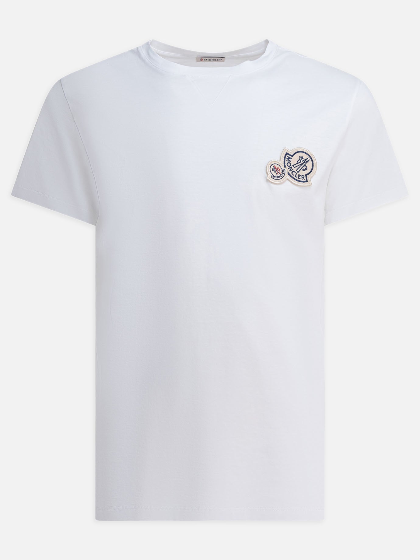 Crewneck t-shirts Logo  White - Moncler Men | PDP | VIETTI Online Store | thumbnail