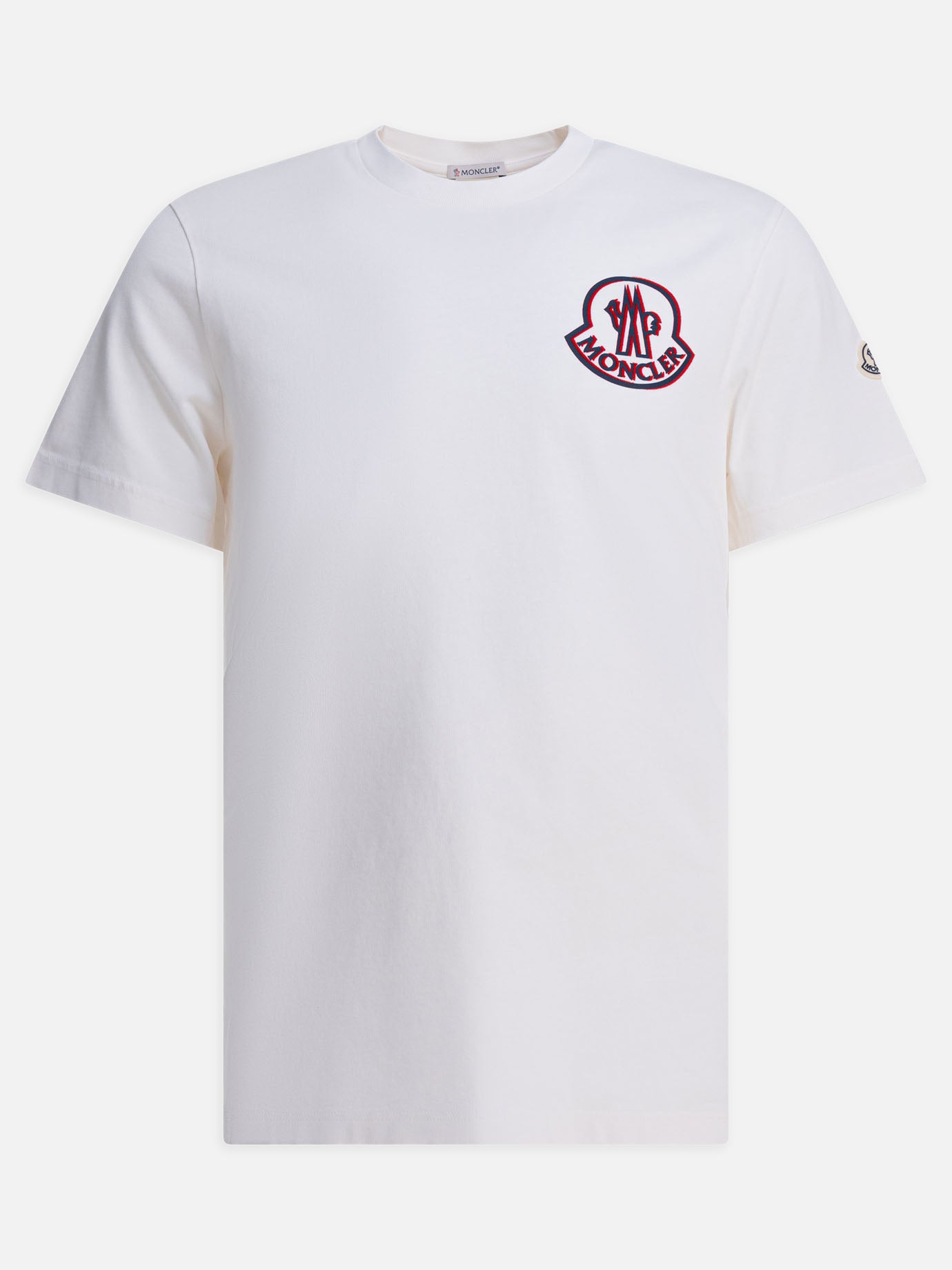T-shirt girocollo Logo  Bianco - Moncler Uomo | PDP | VIETTI Online Store | Zoom-Modal
