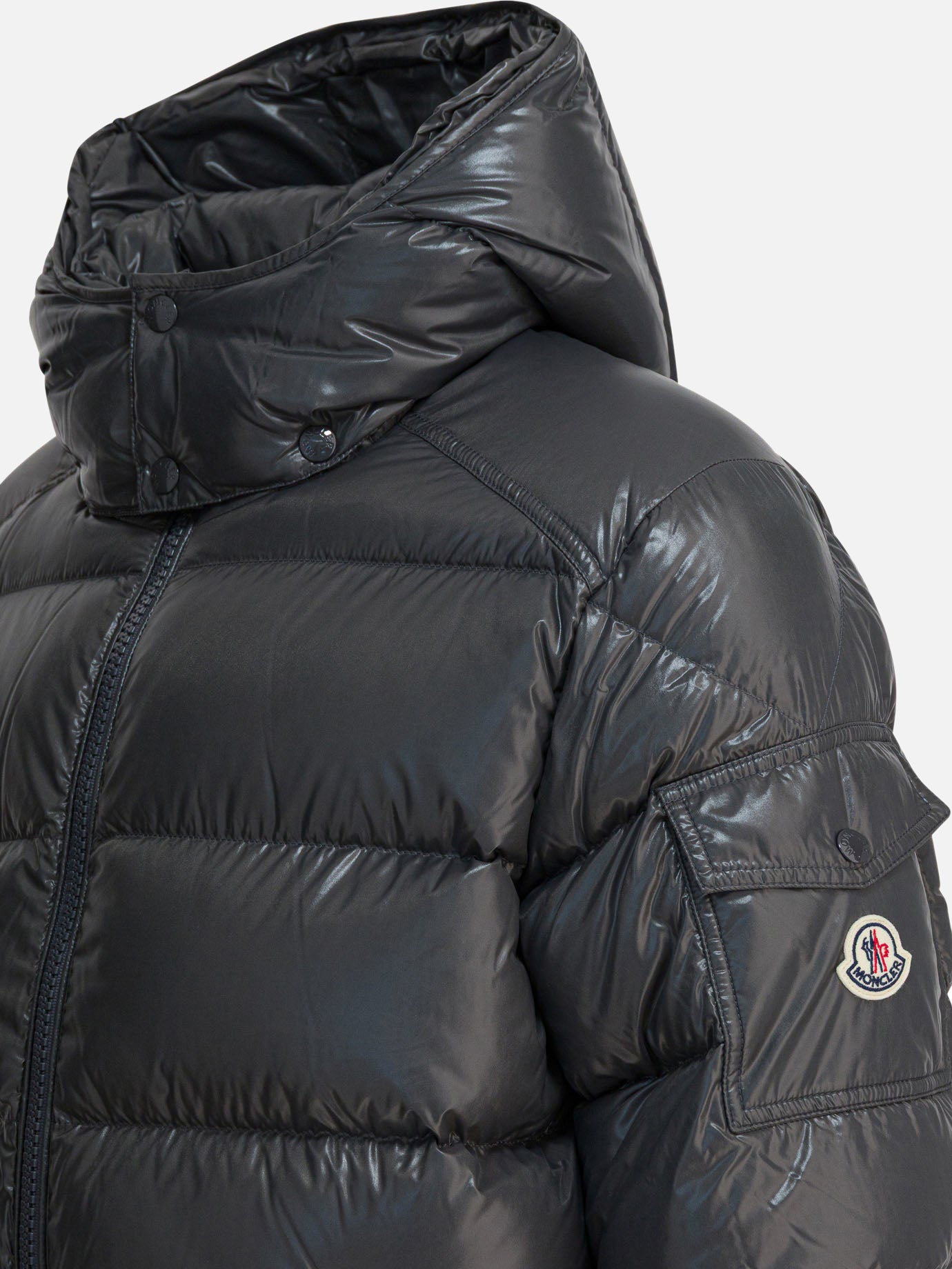 Down jackets Solid colour  Grey - Moncler Men | PDP | VIETTI Online Store | Zoom-Modal_4
