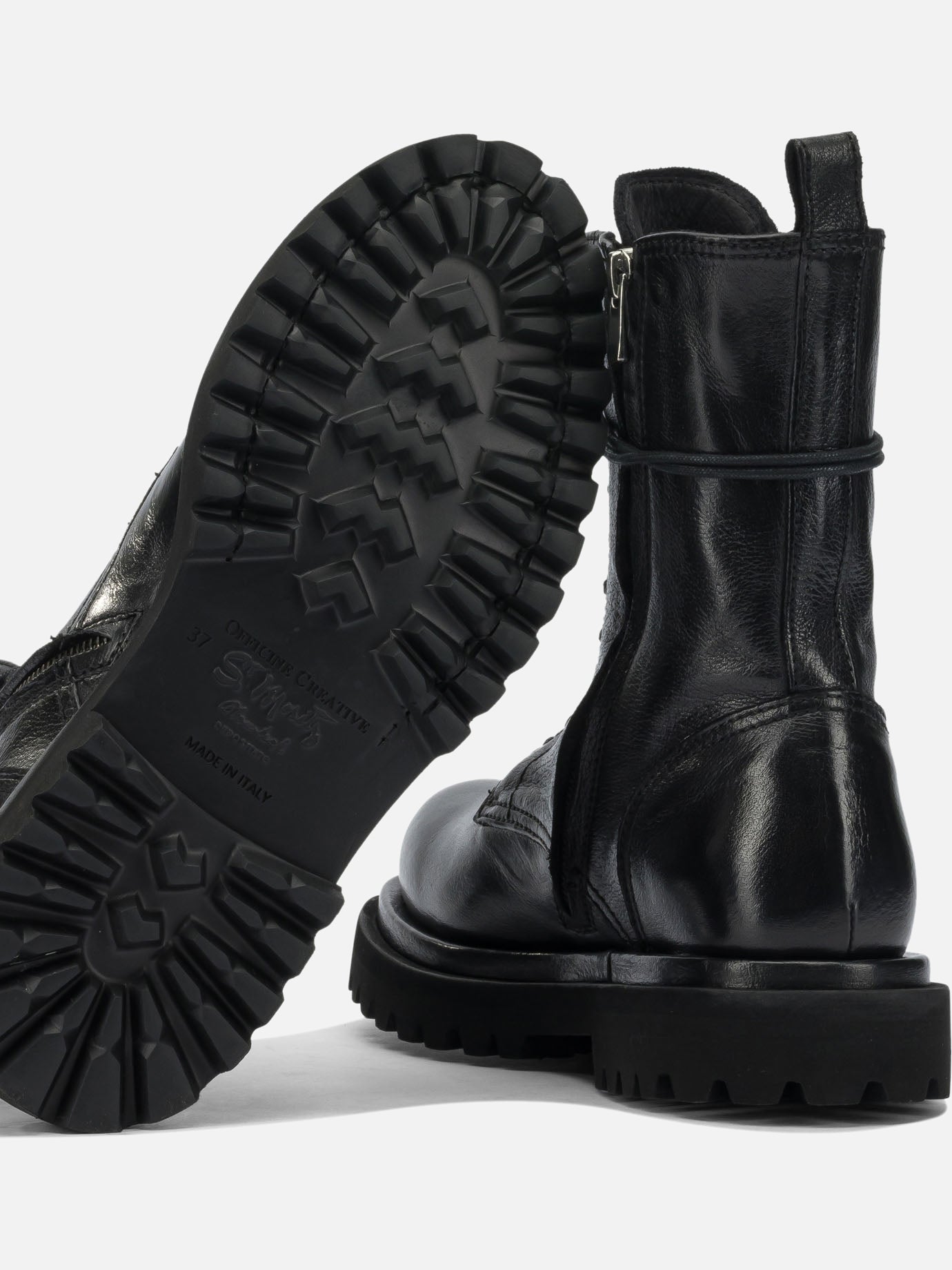 Anfibi 100% leather - 100% rubber  Nero - Officine Creative Donna | PDP | VIETTI Online Store | thumbnail_5