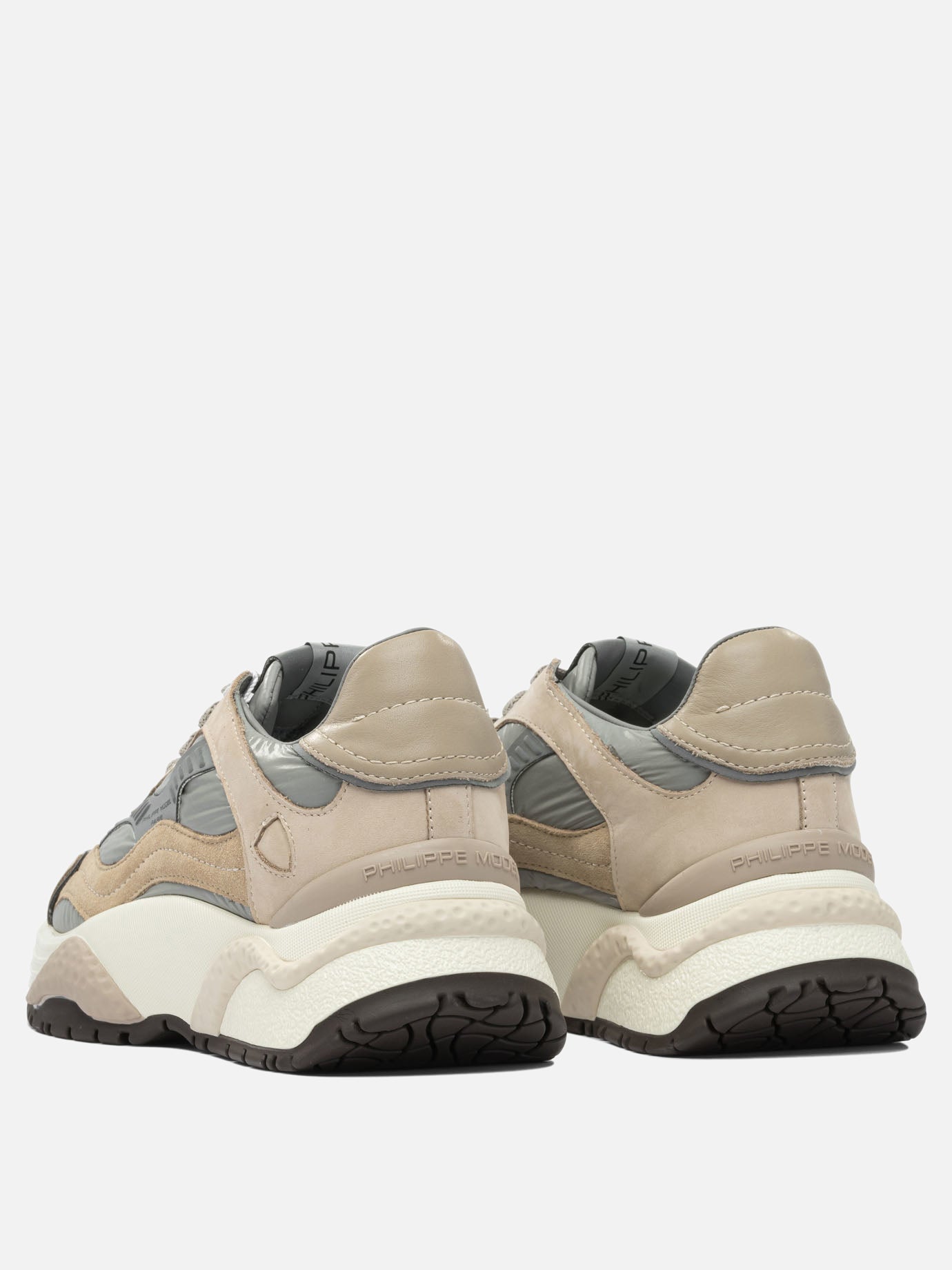 Sneaker basse 50% fabric 40% calf leather 10% goat leather - 100% rubber  Beige - Philippe Model Paris Donna | PDP | VIETTI Online Store | Zoom-Modal_4
