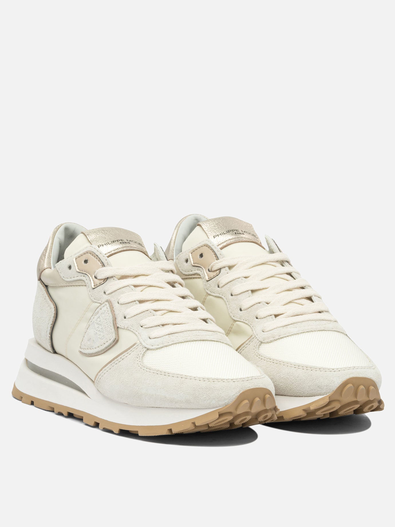 Sneaker basse 70% leather 30% polyester - 100% rubber  Beige - Philippe Model Paris Donna | PDP | VIETTI Online Store | Zoom-Modal_2
