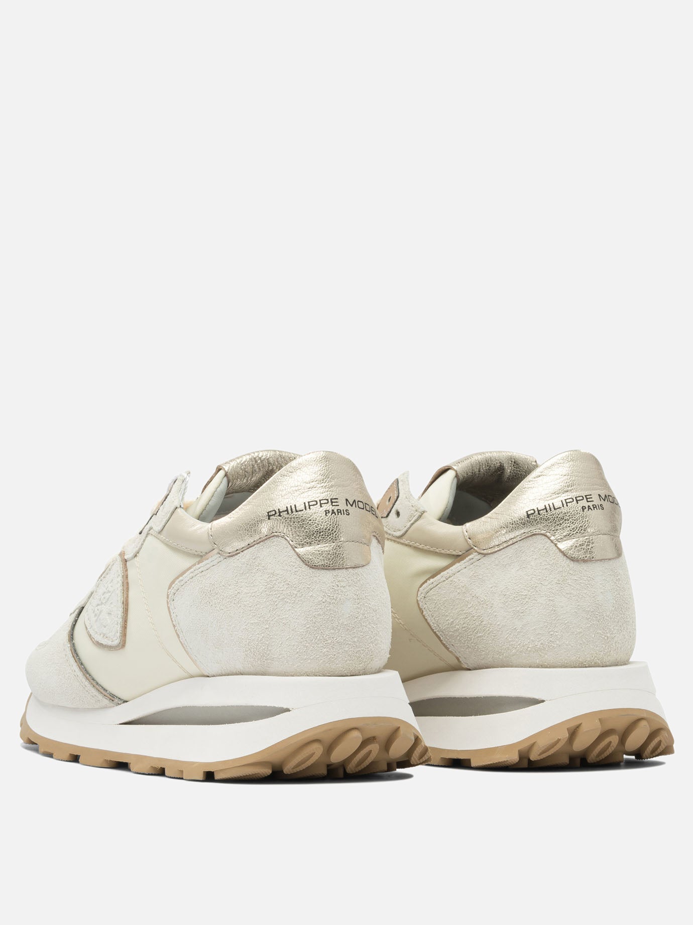 Sneaker basse 70% leather 30% polyester - 100% rubber  Beige - Philippe Model Paris Donna | PDP | VIETTI Online Store | thumbnail_4