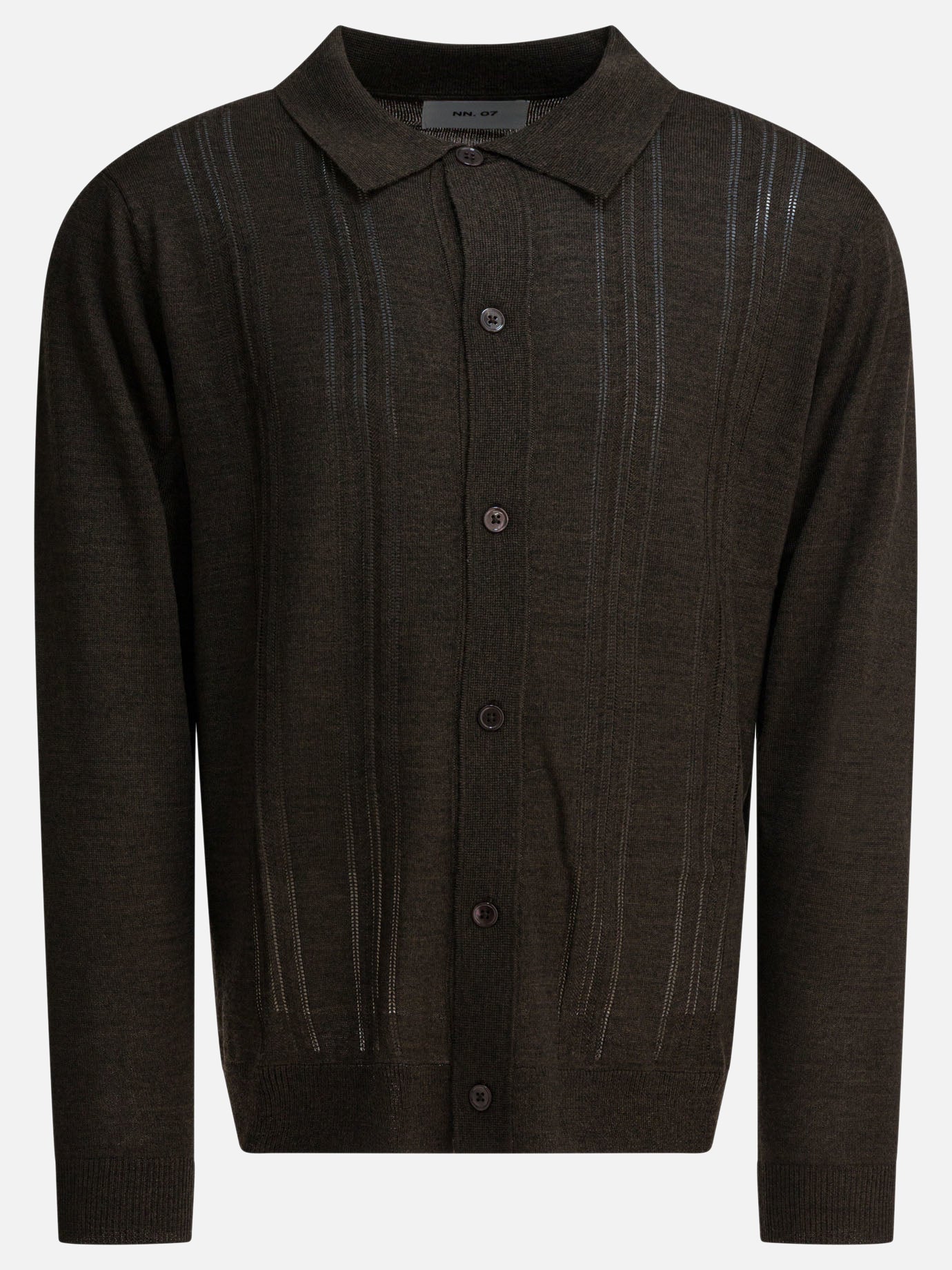 Cardigan Textured knit  Marrone - NN.07 Uomo | PDP | VIETTI Online Store | thumbnail