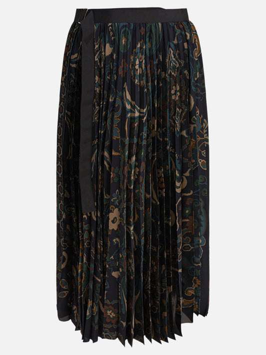 Sacai Gonna con stampa floreale 17598740_2 Blue 1