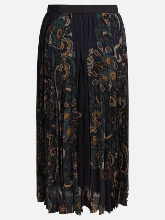 Sacai Gonna con stampa floreale 17598740_2 Blue 2