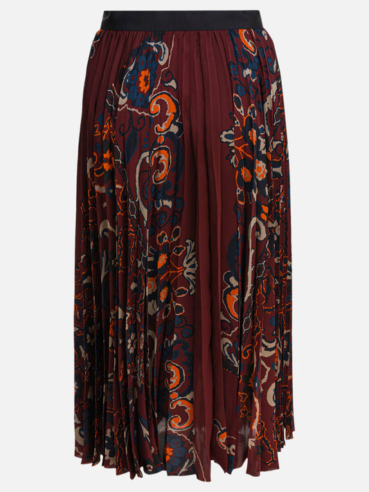 Sacai Gonna con stampa floreale 16802352_2 Bordeaux 2