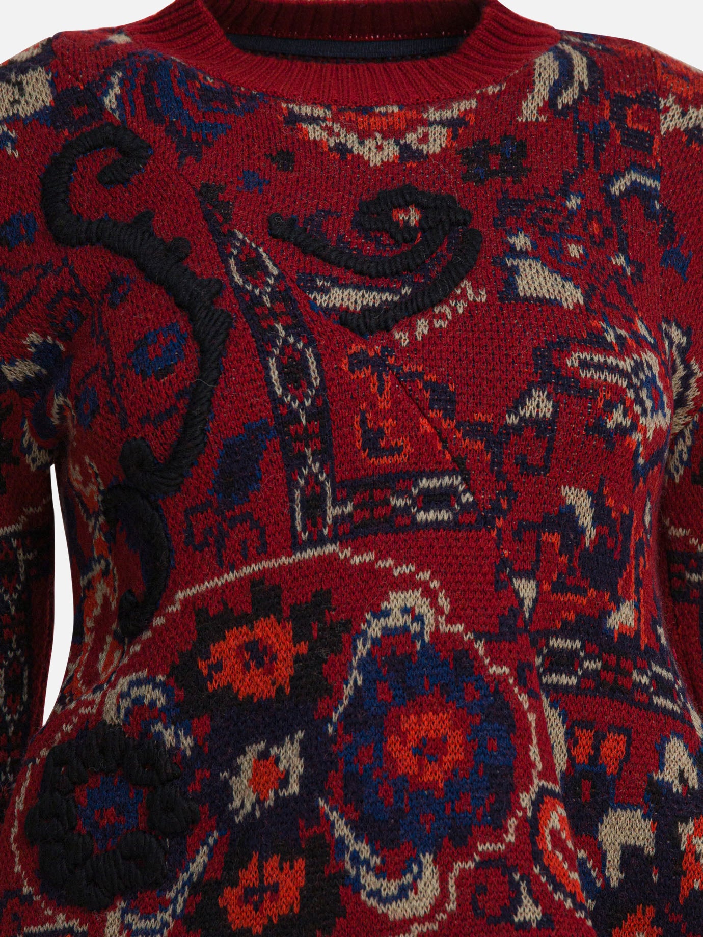 Maglioni girocollo Floral  Bordeaux - Sacai Donna | PDP | VIETTI Online Store | Zoom-Modal_3
