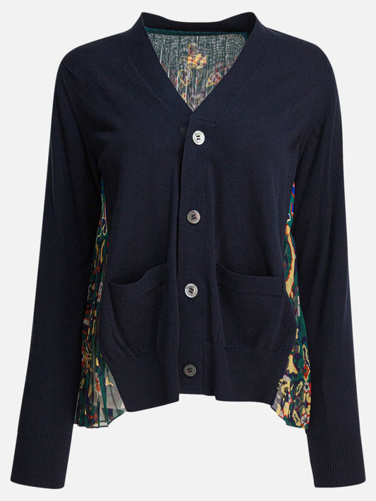 Sacai Cardigan con stampa floreale 12637320_2 Blue 1