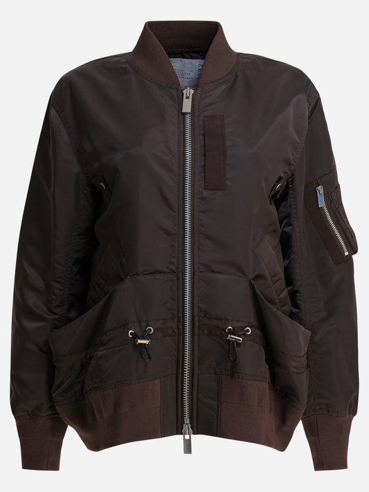Bomber Solid colour  Marrone - Sacai Donna | PDP | VIETTI Online Store 
