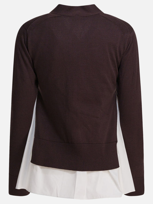 Sacai Cardigan in cotone 14132130_1 Brown 2