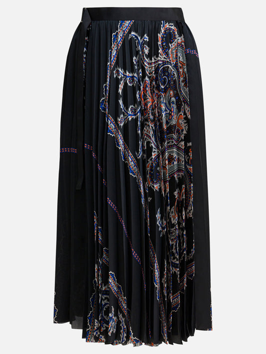 Gonne midi Paisley  Nero - Sacai Donna | PDP | VIETTI Online Store 
