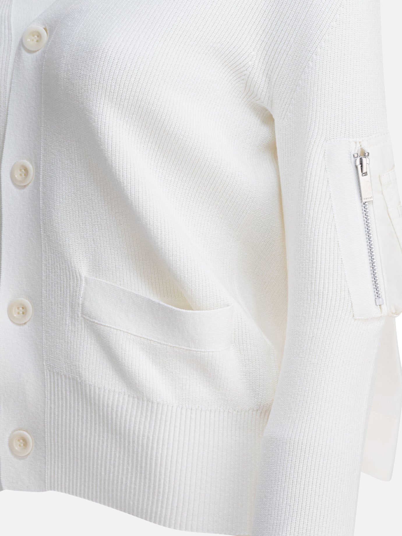 Cardigans Solid colour  White - Sacai Women | PDP | VIETTI Online Store | Zoom-Modal_4
