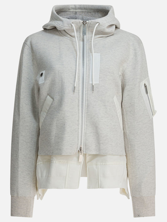 Felpe con zip Solid colour  Grigio - Sacai Donna | PLP | VIETTI Online Store 
