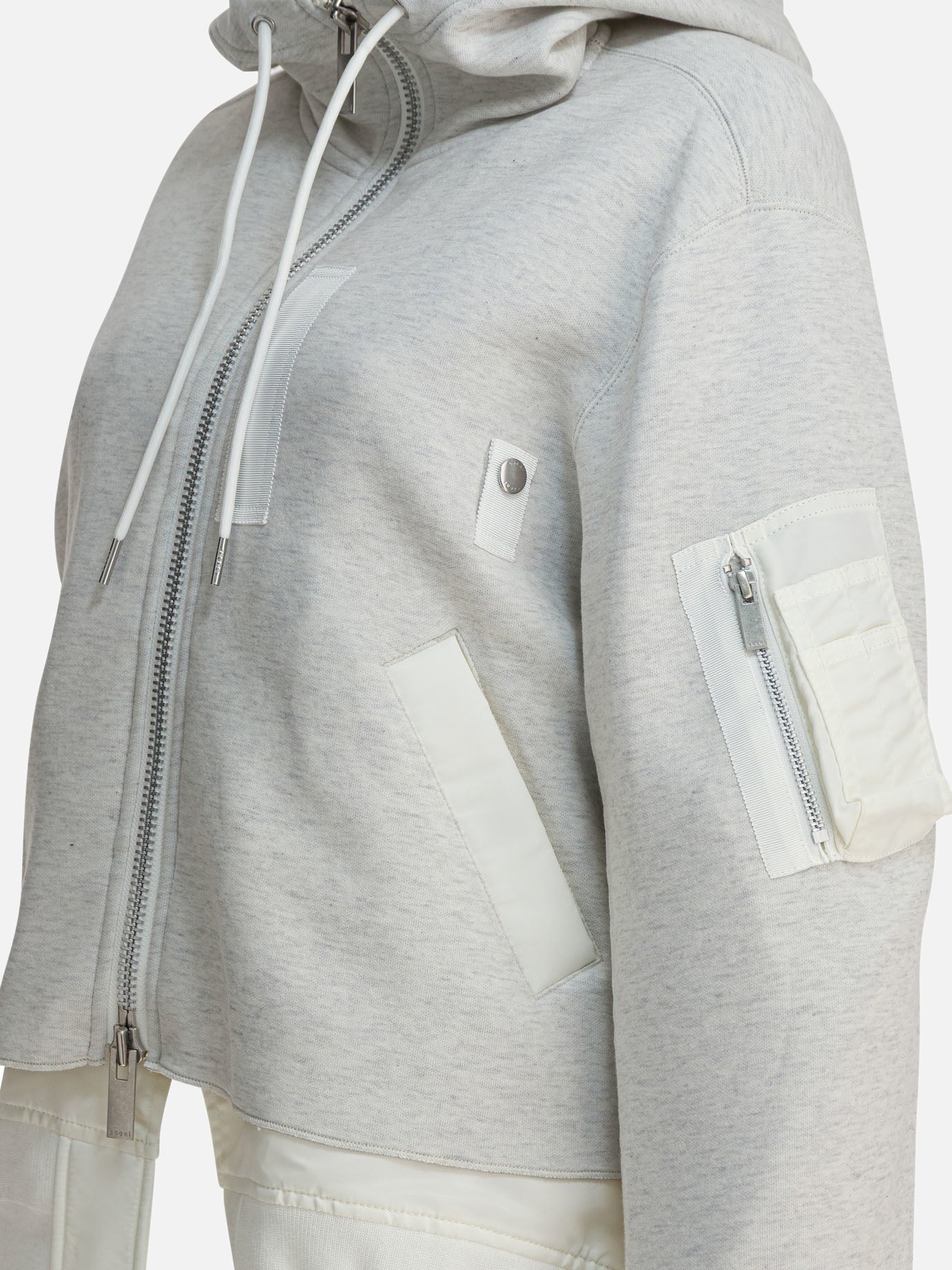 Full zip sweatshirts Solid colour  Grey - Sacai Women | PDP | VIETTI Online Store | Zoom-Modal_4
