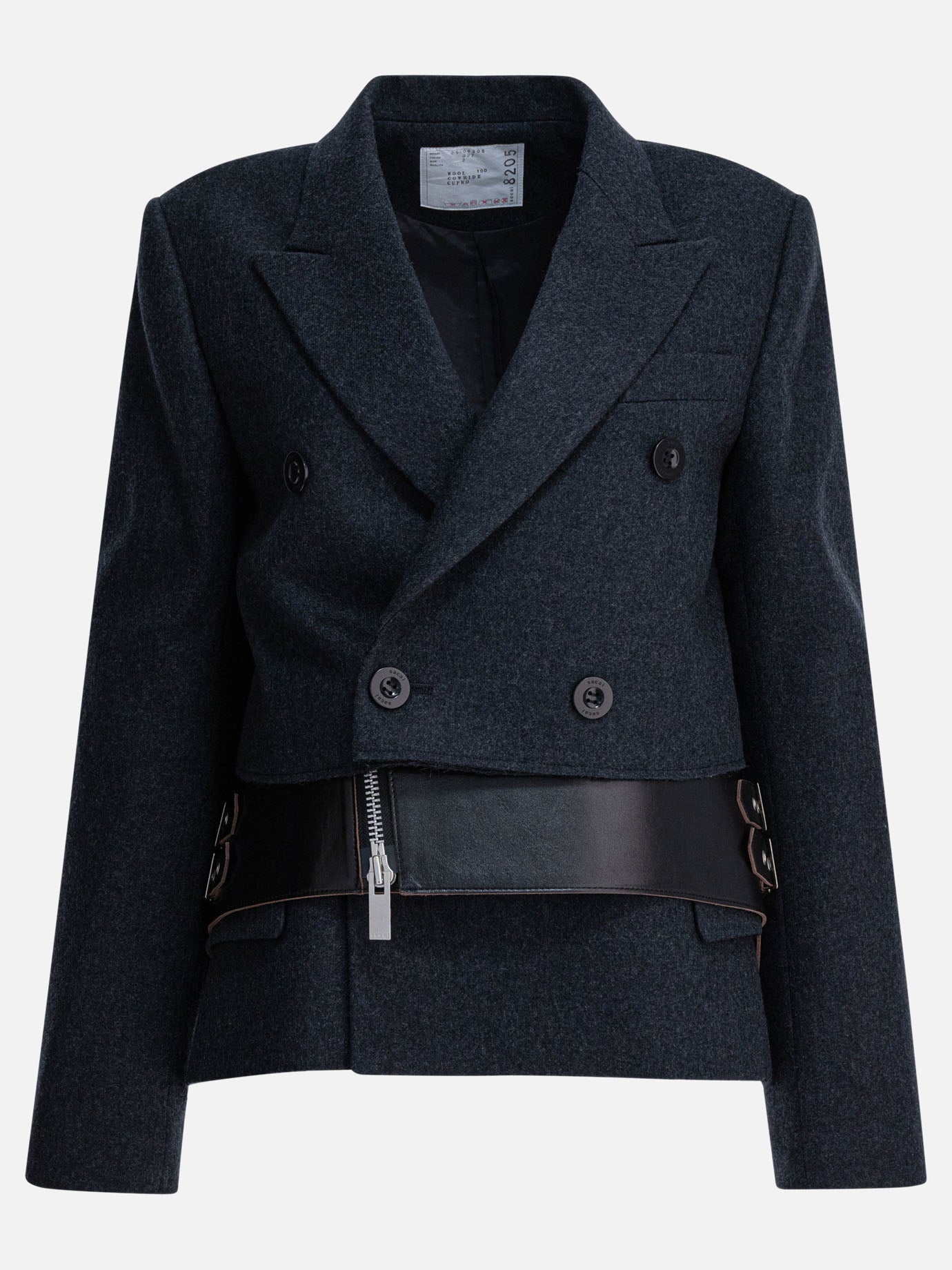 Cappotti corti Pinstriped  Grigio - Sacai Donna | PDP | VIETTI Online Store | thumbnail