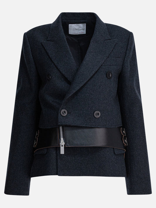 Cappotti corti Pinstriped  Grigio - Sacai Donna | PLP | VIETTI Online Store 
