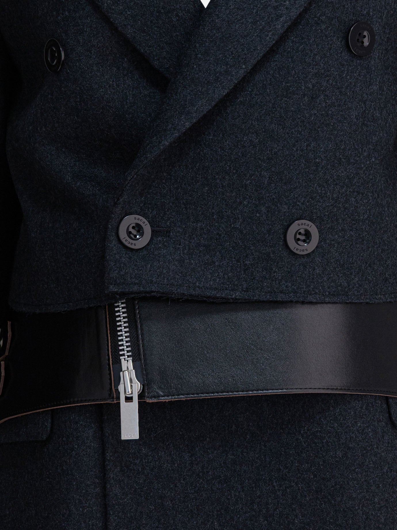 Cappotti corti Pinstriped  Grigio - Sacai Donna | PDP | VIETTI Online Store | thumbnail_3