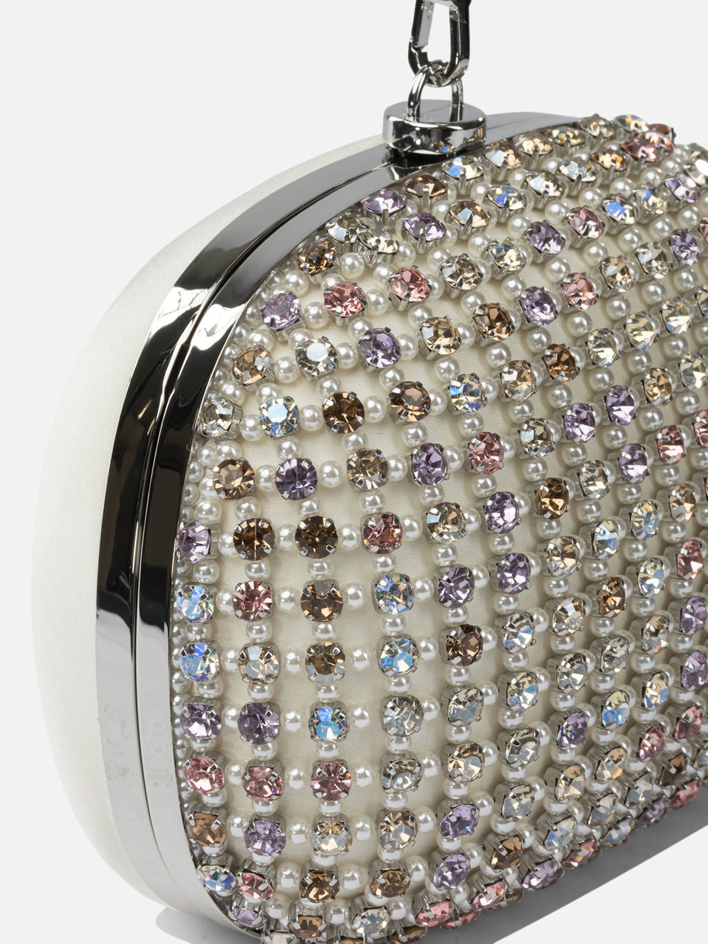 Minaudiere 100% cow leather  Silver - Self-portrait Women | PDP | VIETTI Online Store | Zoom-Modal_4
