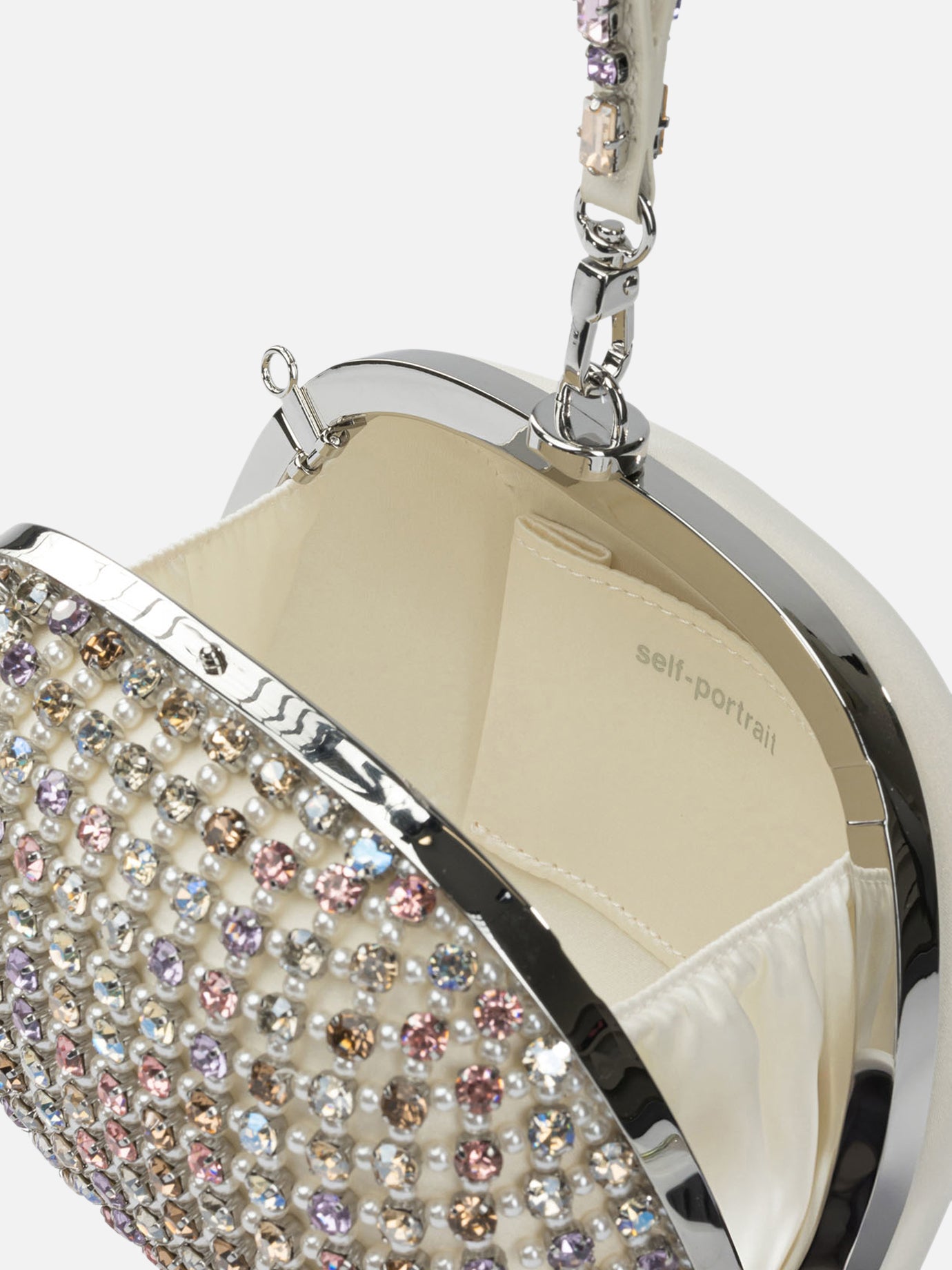 Minaudiere 100% cow leather  Silver - Self-portrait Women | PDP | VIETTI Online Store | thumbnail_5