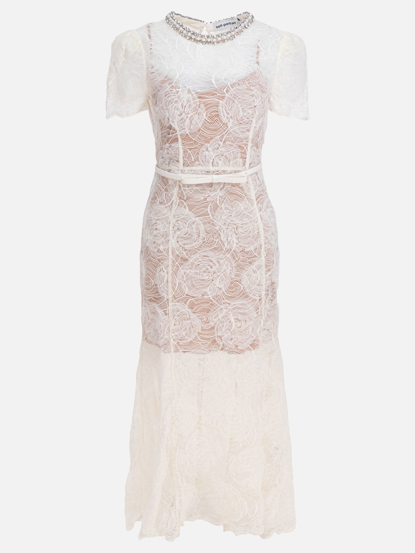 Abiti midi Solid colour  Beige - Self-portrait Donna | PDP | VIETTI Online Store | thumbnail