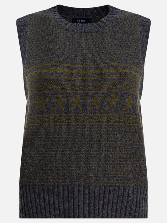 Gilet Textured knit  Grigio - Soeur Donna | VIETTI Online Store 
