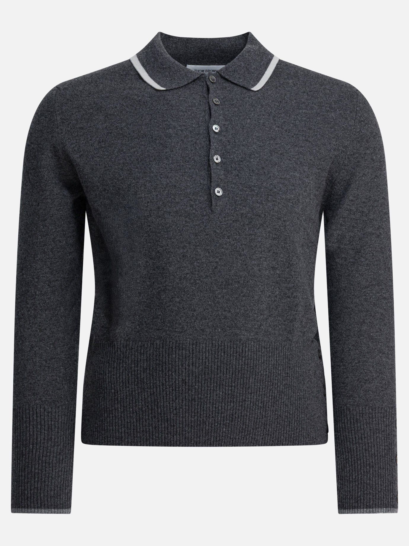 Polo shirts with buttons Logo  Black - Thom Browne Men | PDP | VIETTI Online Store | thumbnail