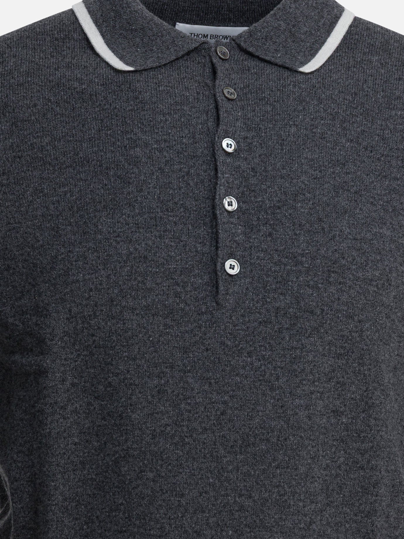 Polo shirts with buttons Logo  Black - Thom Browne Men | PDP | VIETTI Online Store | Zoom-Modal_3
