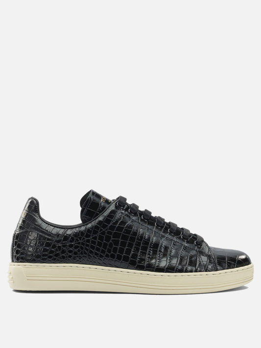 Low top sneakers 95% calf leather 5% brass - 100% rubber  Black - Tom Ford Men | PLP | VIETTI Online Store 
