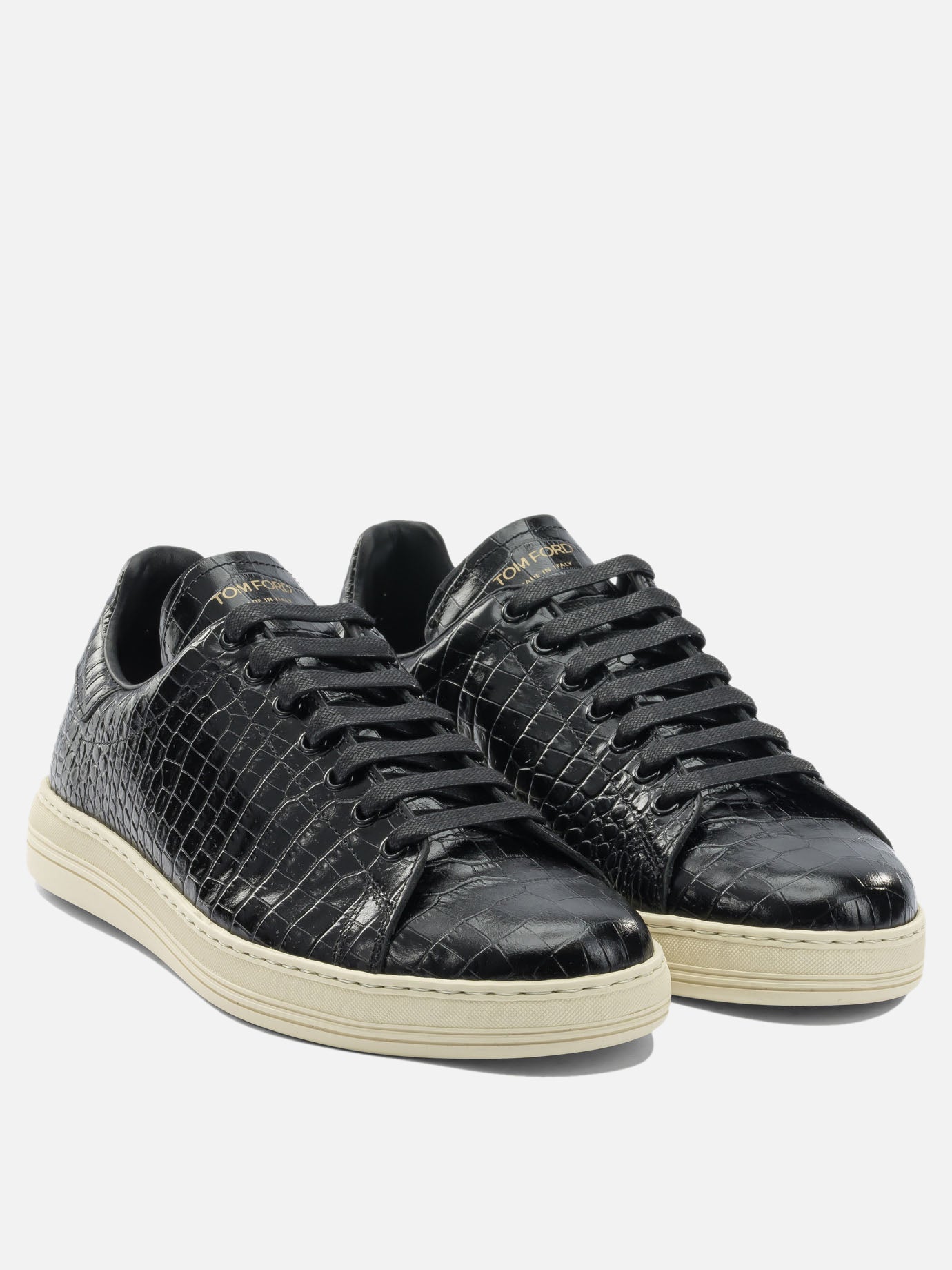 Low top sneakers 95% calf leather 5% brass - 100% rubber  Black - Tom Ford Men | PDP | VIETTI Online Store | thumbnail_2