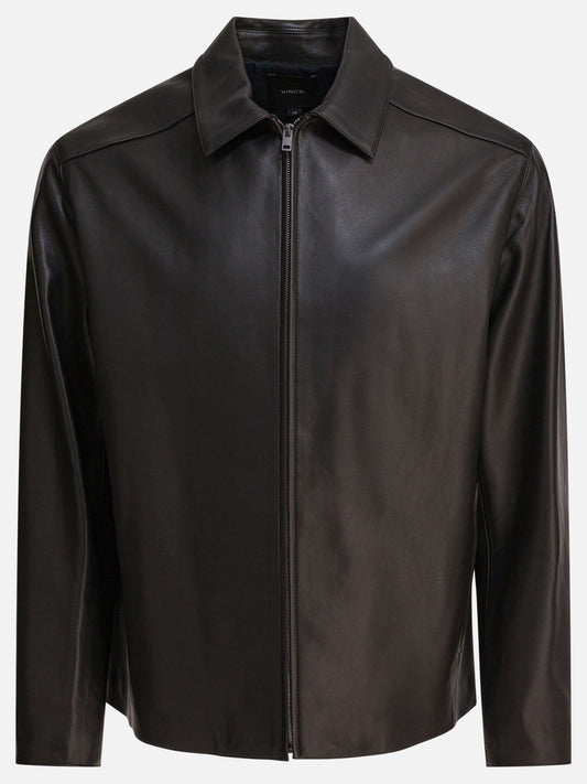 Vince Giacca in pelle con cerniera 12588832_L Black 1